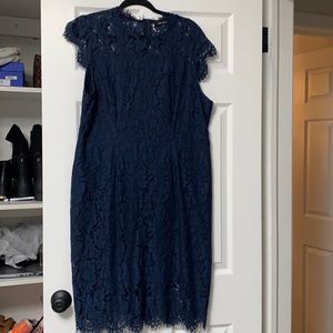 Navy Blue Lace Cocktail Dress